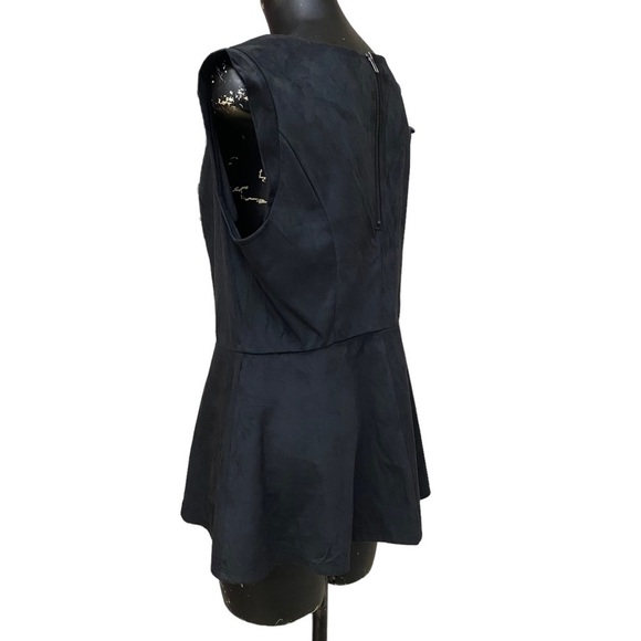 NEW Torrid Black Faux Suede Peplum Top Studded Neckline - Picture 2 of 7